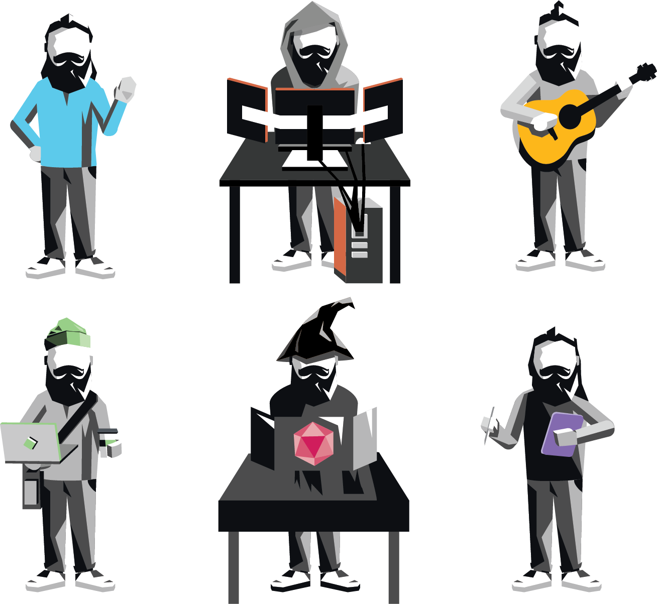 Complete character illustration series