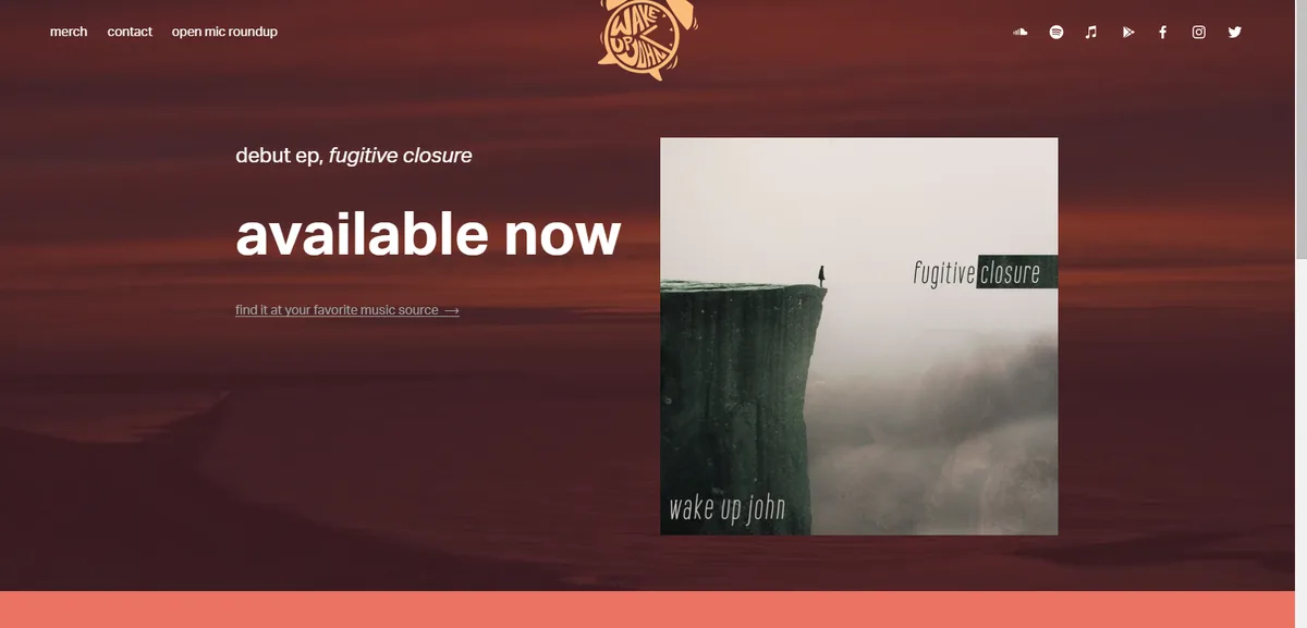 Wake Up John website design